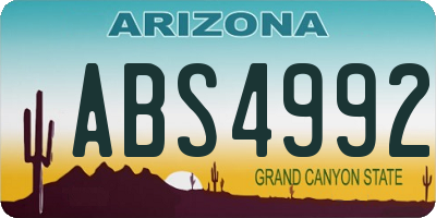 AZ license plate ABS4992