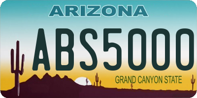 AZ license plate ABS5000