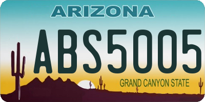 AZ license plate ABS5005