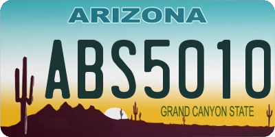 AZ license plate ABS5010