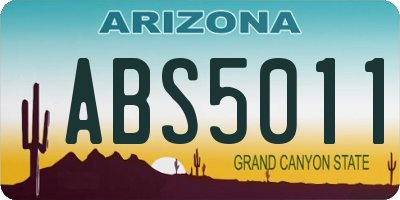 AZ license plate ABS5011