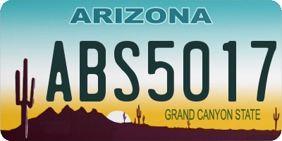 AZ license plate ABS5017