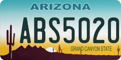 AZ license plate ABS5020