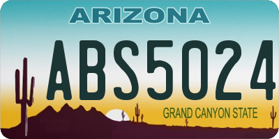 AZ license plate ABS5024