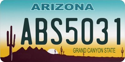 AZ license plate ABS5031
