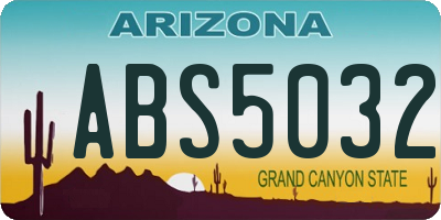 AZ license plate ABS5032