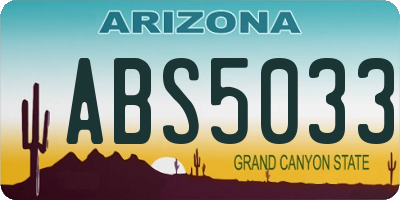 AZ license plate ABS5033