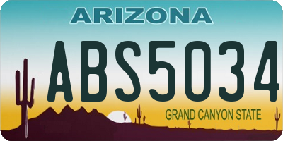 AZ license plate ABS5034
