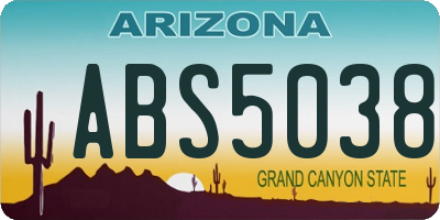 AZ license plate ABS5038
