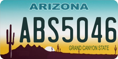 AZ license plate ABS5046