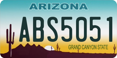 AZ license plate ABS5051