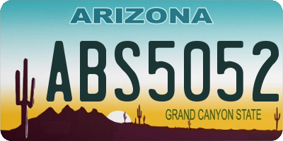 AZ license plate ABS5052