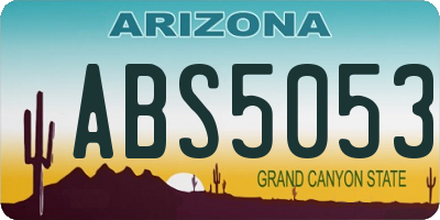 AZ license plate ABS5053