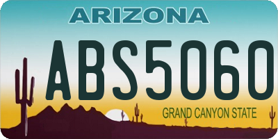 AZ license plate ABS5060