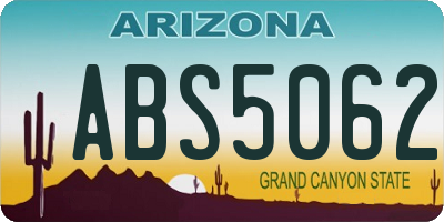 AZ license plate ABS5062