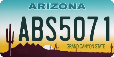 AZ license plate ABS5071