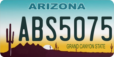 AZ license plate ABS5075