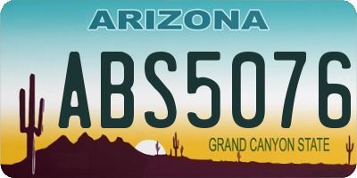 AZ license plate ABS5076