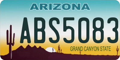 AZ license plate ABS5083