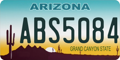 AZ license plate ABS5084