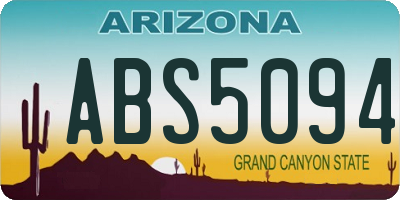 AZ license plate ABS5094