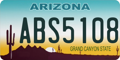 AZ license plate ABS5108