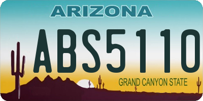 AZ license plate ABS5110