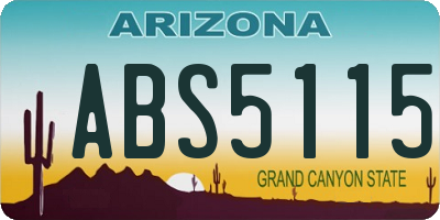 AZ license plate ABS5115