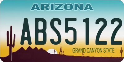 AZ license plate ABS5122
