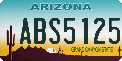 AZ license plate ABS5125