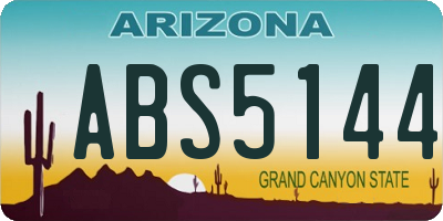 AZ license plate ABS5144