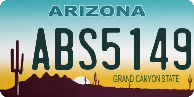AZ license plate ABS5149