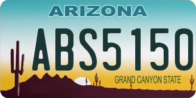 AZ license plate ABS5150