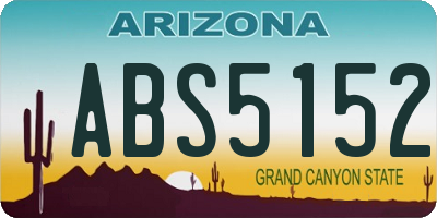 AZ license plate ABS5152