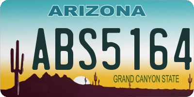 AZ license plate ABS5164