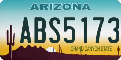 AZ license plate ABS5173