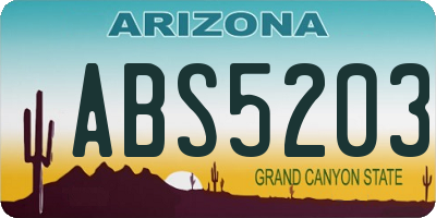 AZ license plate ABS5203