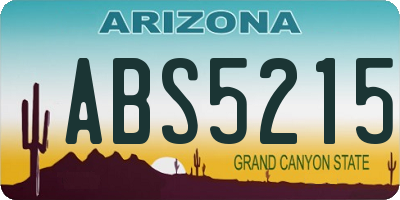 AZ license plate ABS5215