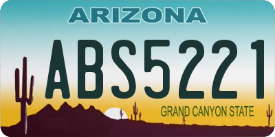 AZ license plate ABS5221