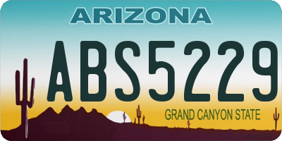 AZ license plate ABS5229