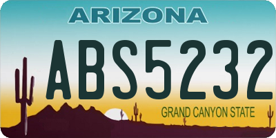 AZ license plate ABS5232
