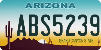 AZ license plate ABS5239