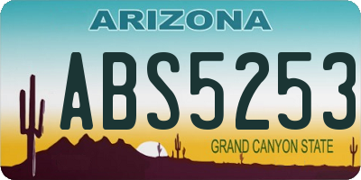 AZ license plate ABS5253