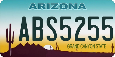 AZ license plate ABS5255