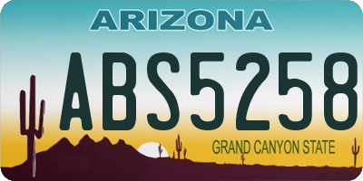 AZ license plate ABS5258