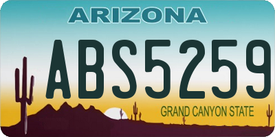 AZ license plate ABS5259
