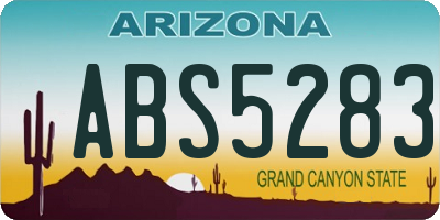 AZ license plate ABS5283