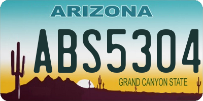 AZ license plate ABS5304