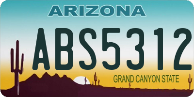 AZ license plate ABS5312