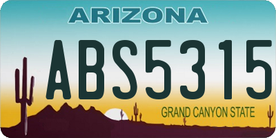 AZ license plate ABS5315